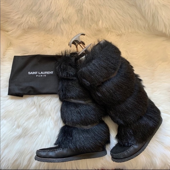 Yves Saint Laurent Shoes - Rare Yves Saint Laurent YSL Fur Moccasin Boots